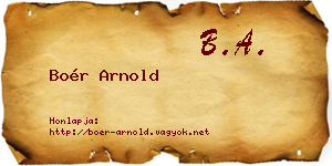 Boér Arnold névjegykártya