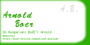 arnold boer business card